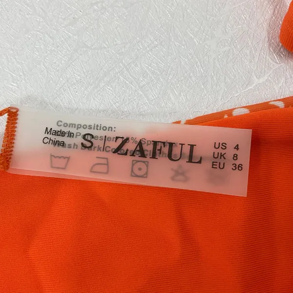 Zaful Women's Swimsuit NWT‎ Size 4 Color Orange (1004) - Image 6