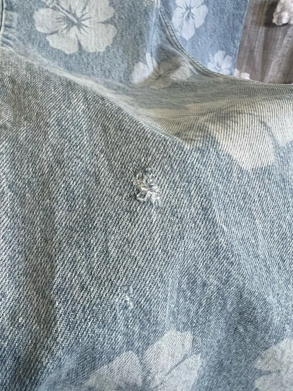 Zara Light Blue Floral-Print Jeans - Image 5