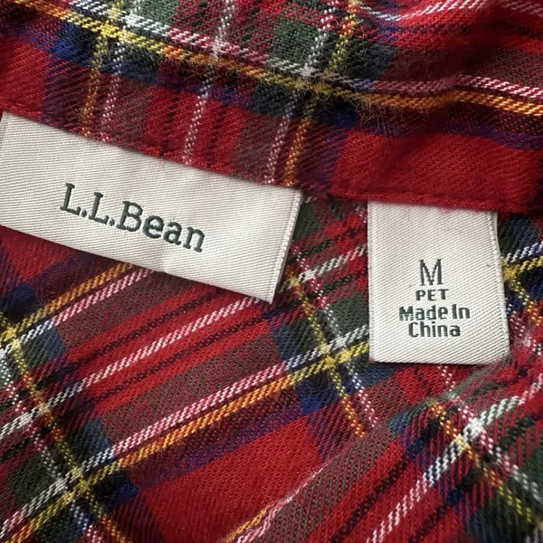 Vintage LL Bean Nightgown Medium Petite Plaid Cotton Flannel Maxi‎ Traditional - Image 4