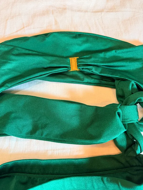 SOMMER Swim Emerald Green Bandeau Tie Bikini Set Size M - Image 3