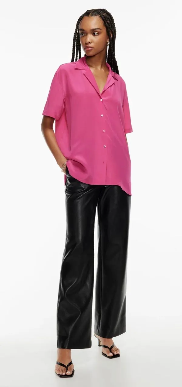 Silk Short Sleeve Blouse - Image 2