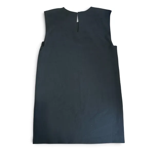 Zara Black Sleeveless Padded Shoulder Mini Shift Dress Size M Round Neck LBD - Image 3