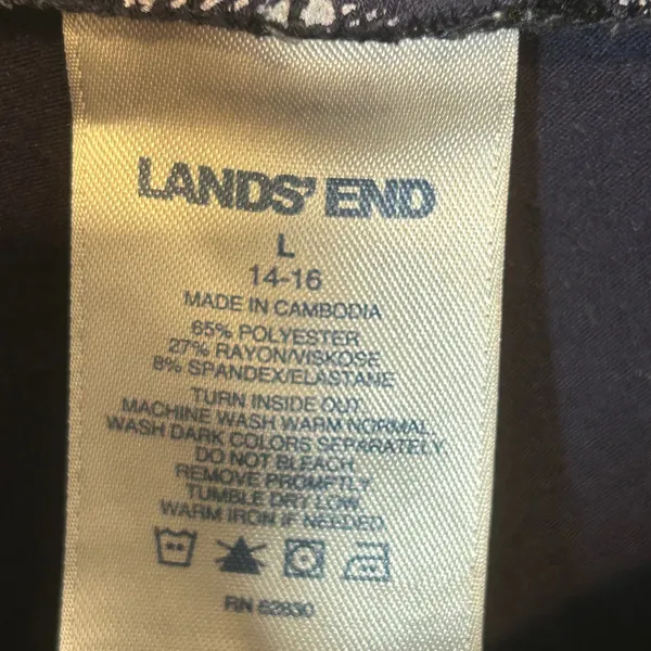 Lands End Womens Navy Blue White‎ Grid Cropped Pajama Pants Large 14-16 Pockets - Image 5