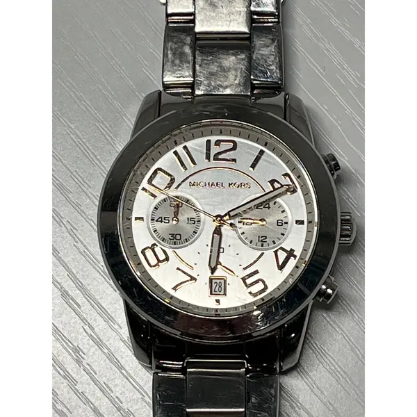 Michael Kors‎ MK-5725 Mercer Chronograph Silver Stainless Steel Watch 42mm - Image 2
