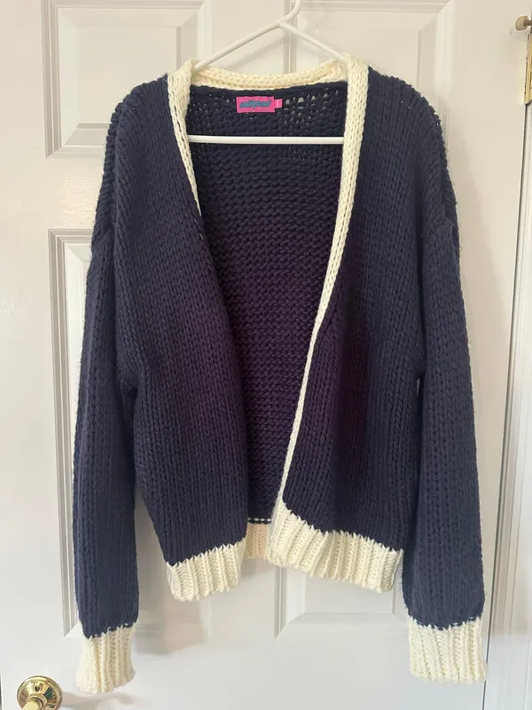 Edikted contrast chunky knit cardigan - Image 3