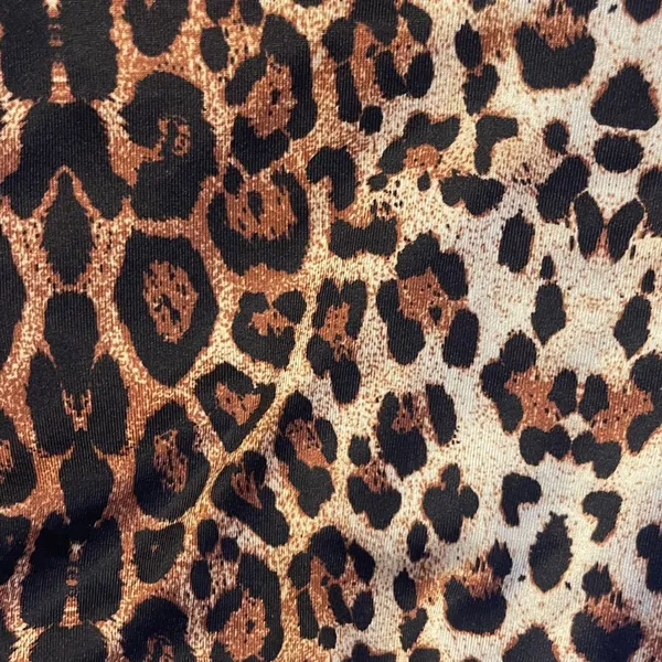 Leopard Print Long Sleeve Maxi Dress Mock Neck Bodycon Mob Wife Chic Party - Image 2