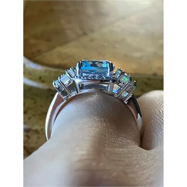 Sky Blue Topaz Ethiopian Opal Ring Size 5.75 - Image 2