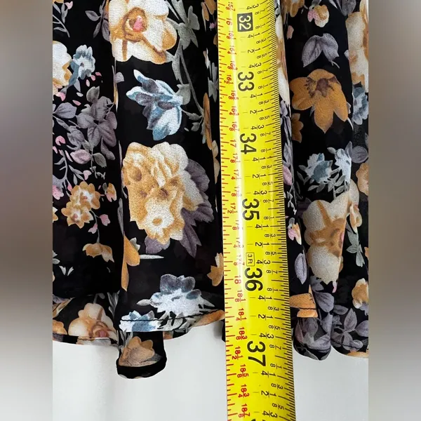 Hello Molly Black Floral Surplice Midi Dress babydoll lightweight 4 - Image 8