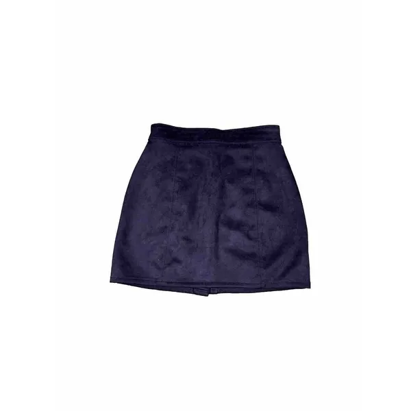 Maurice's Faux Suede Brown Mini Button Front‎ Women Skirt Sz 8 - Image 3