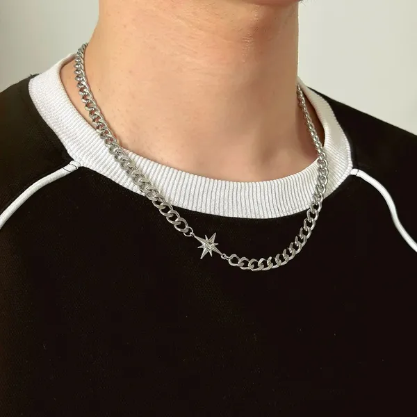Star Link Chain Necklace for Men Women Streetwear Unisex Hip Hop Style - Image 6