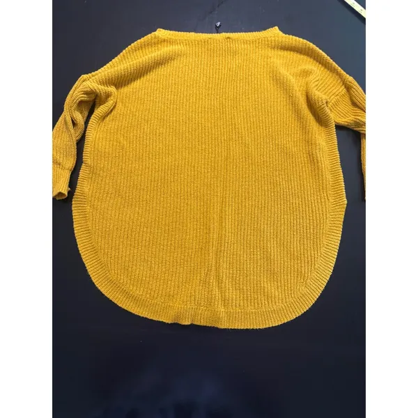 Express Mustard Yellow Shaker Stitch Knit Crew Neck Oversized Sweater Womens‎ M - Image 5