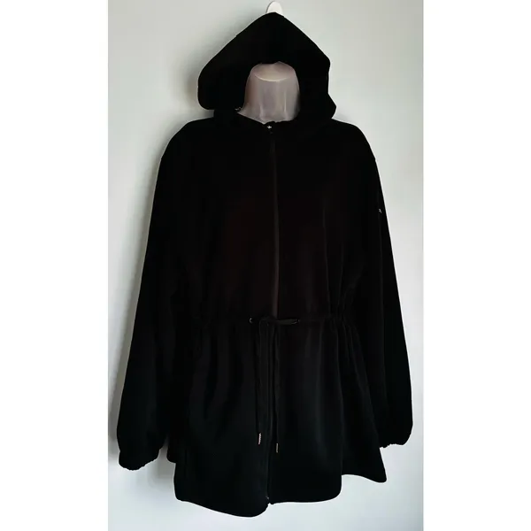 Spyder Hooded Waist Drawstring Jacket Black Women's XL - Image 8