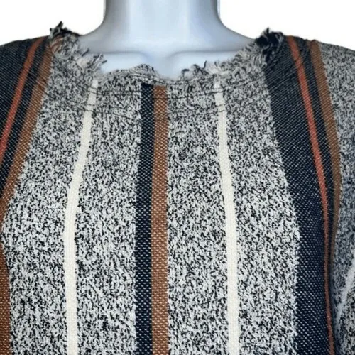 ANN TAYLOR Boucle Tweed‎ Fringe Hems Stripe Print S/S Top NWOT XS - Image 4