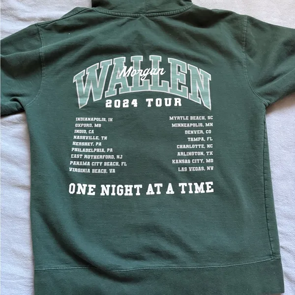 Morgan Wallen Tour hoodie Green Size L - Image 4