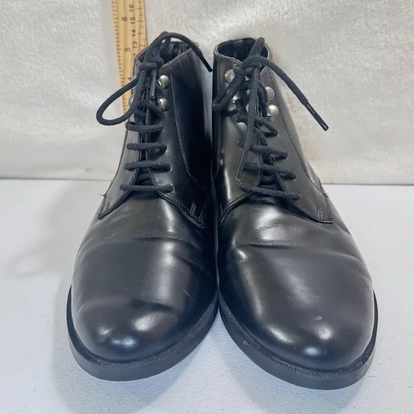 Topshop Black Lace Up‎ Ankle Boots Chunky Heel Womens Size 10.5 - Image 2