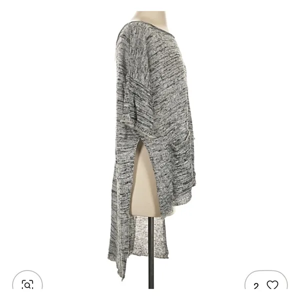 Free People NWT $98 Melange Hi-Lo Pullover Sweater Tunic Top XS Oversized Gray - Image 3