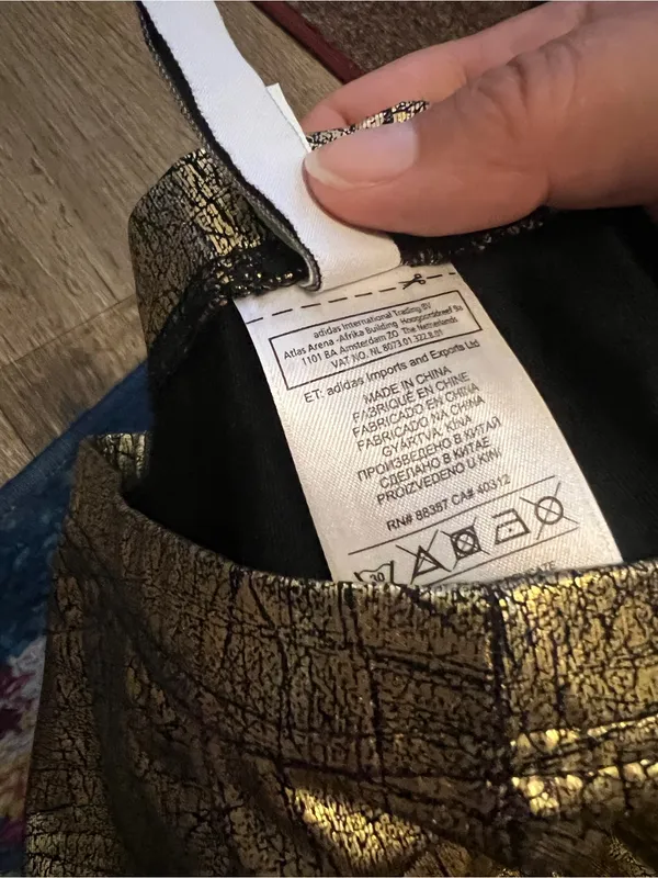 Adidas neo Gold Metallic Women’s Jeans - Shiny Statement Leggings - Image 8