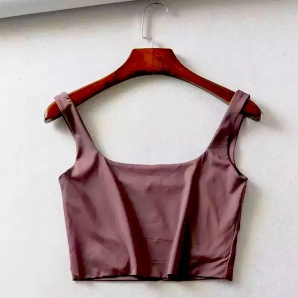 Brown/Red Crop top / Short sleeves tank top - Image 2