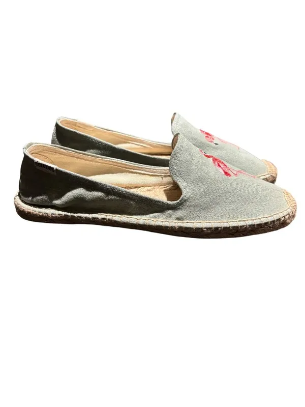 Soludos Flamingo Embroidered Chambray Espadrilles Size 8 - Image 7