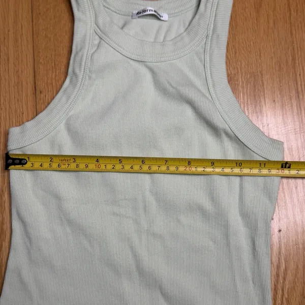 Reformation Tasha Tank Green S EUC Rib Knit Spring Summer Old Money Clean Girl - Image 7