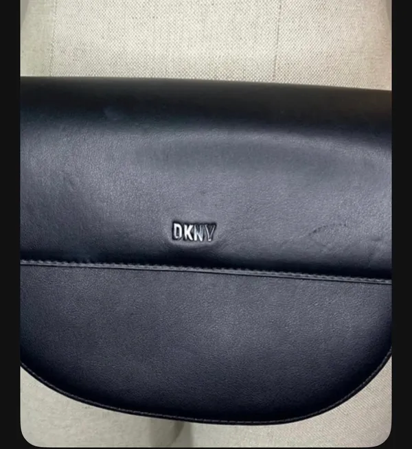 Dkny Black Leather Half-Moon Crossbody Bag - Image 2