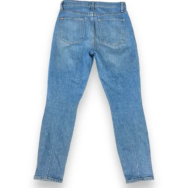 Alice + Olivia AO.LA Good highrise exposed button lightwash distressed jeans, 27 - Image 4