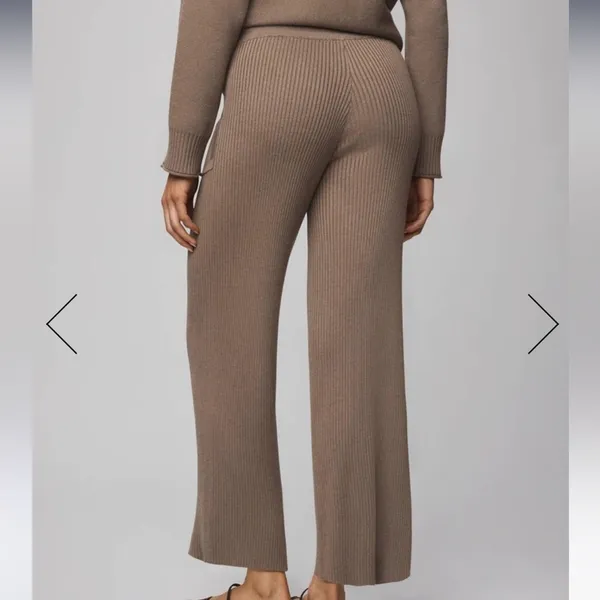NWT Splendid Georgie Cashblend Cashmere Rib Lounge Pant Cedar Brown S - Image 5