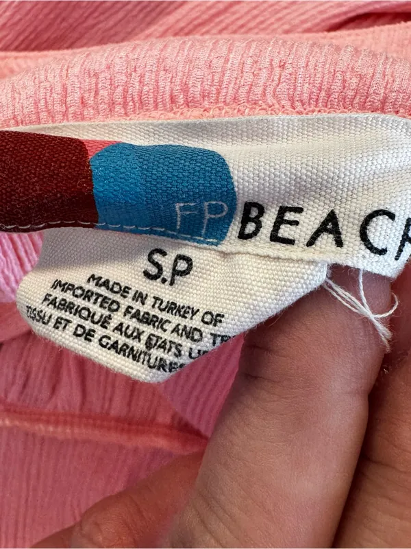 Free People Beach Reel Love Midi Maxi Dress Size S Pink Pockets Tiered Sundress - Image 7