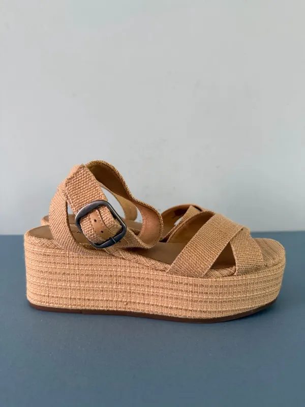 Lucky Brand‎ Bainda Natural Espadrille Wedge Ankle Strap Sandals - Image 4