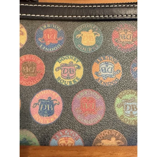Y2K Dooney &‎ Bourke Wristlet Multicolor Circle Stamp Medallion Logo Design - Image 2