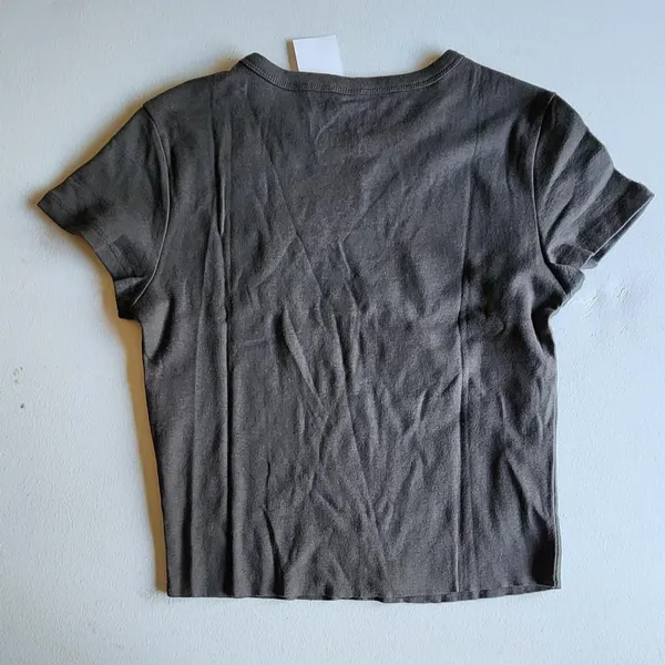 NWT Billabong Women's Charcoal Grey Crop-top - Image 2