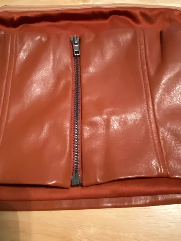 The Clothing Exchange Company Faux Leather Dark Orange Brown Tube Top - Image 7
