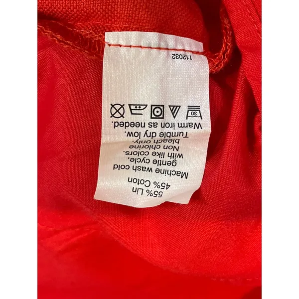 J.Crew Size 6 Orange Linen‑Cotton Scalloped Hem Shorts - Image 7
