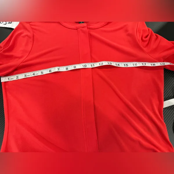 Ralph Lauren Red Long-Sleeve Shift Blouse - Image 4