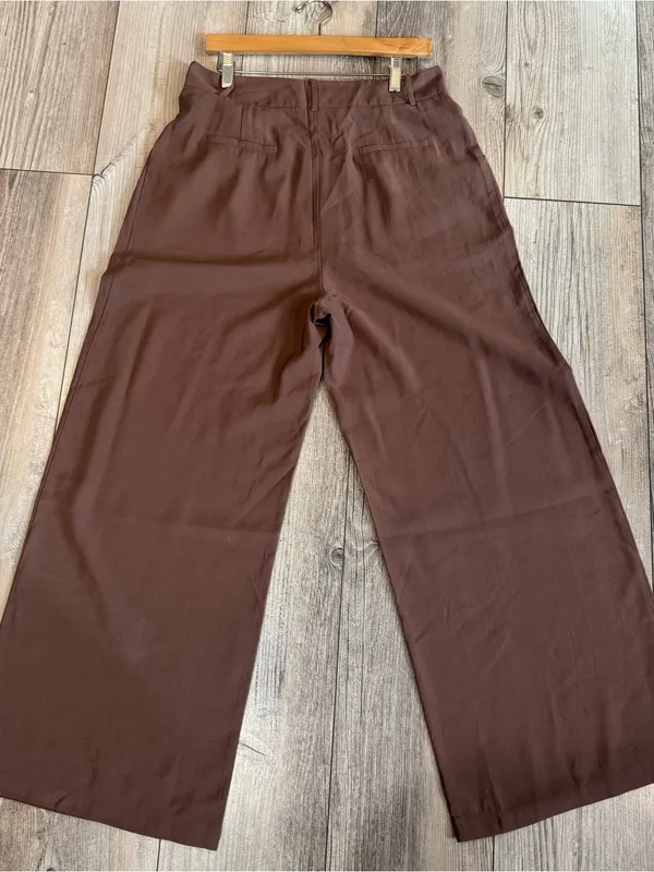 P.CILL Wide Leg Palazzo flowy Pants Brown Size Large NWT - Image 4