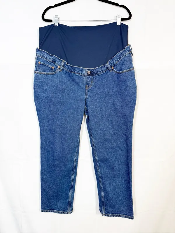 Abercrombie & Fitch Maternity Ankle Straight Jeans Medium Wash - Image 2