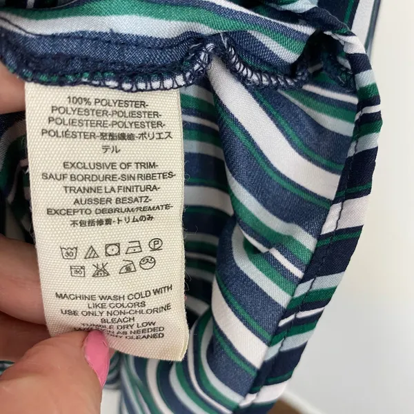 Free People Mad About You Striped Satin Button Down Shirt Small - Image 9