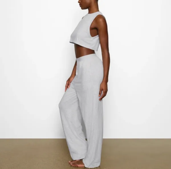 Skims Boyfriend Loose Pants Light Heather Grey - Image 7