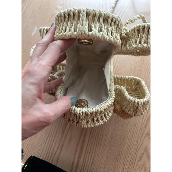 New Women’s Savanna Straw Cactus 🌵Handbag👜Purse Snap Closure Natural 7.5”x7.5” - Image 11