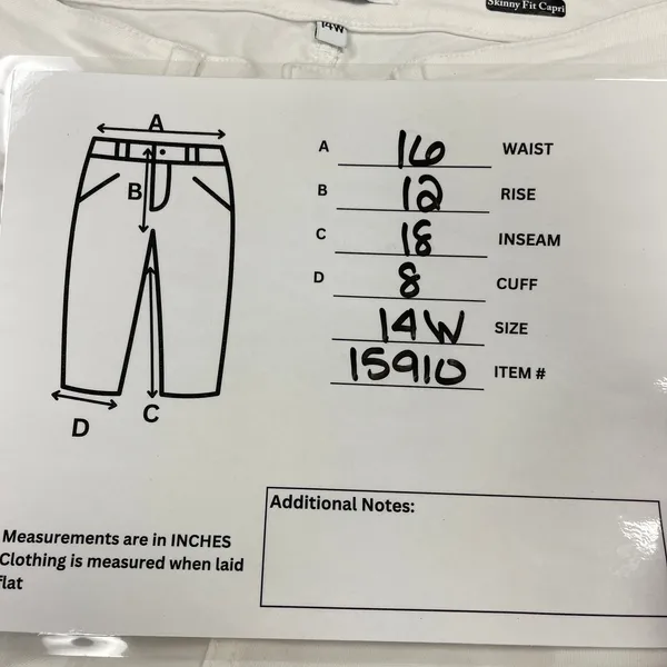 Judy Blue Skinny Fit Capri Jeans Women 14W White Stretch Coastal Preppy Minimal‎ - Image 10