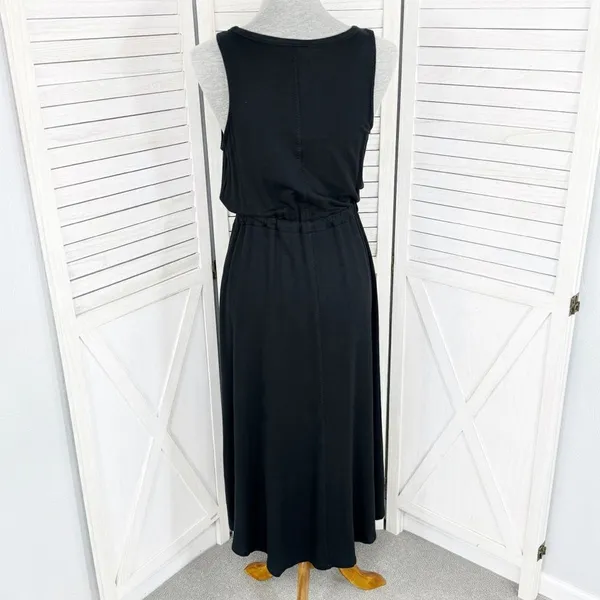 The Limited Signature Drawstring Waist Midi Sundress‎ Black Medium Knit - Image 5