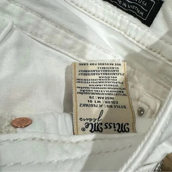 Miss Me Signature Ankle Skinny White Jeans Women’s 29 - Image 5