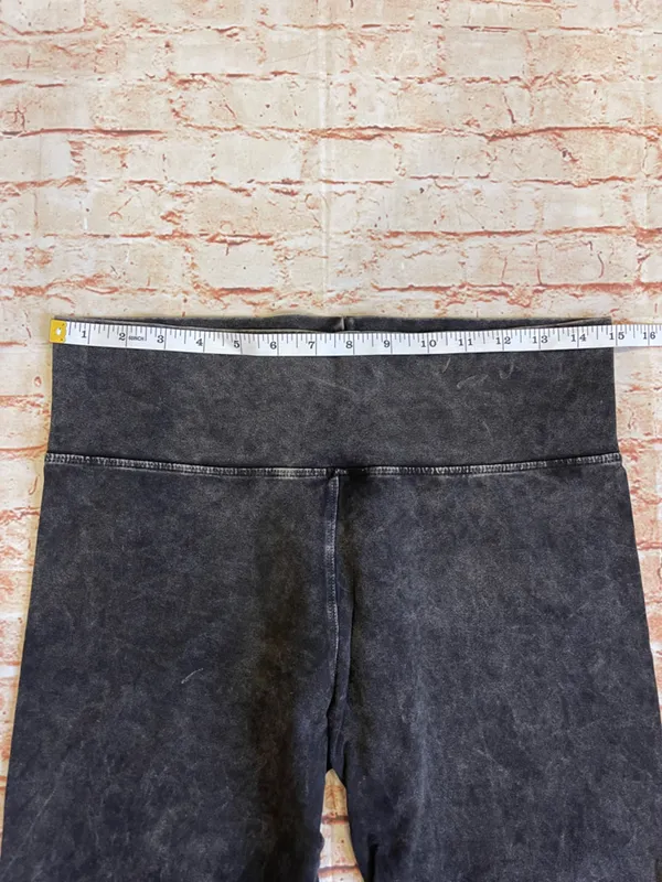 Boutique High-Waisted Washed Black Biker Shorts - Image 2