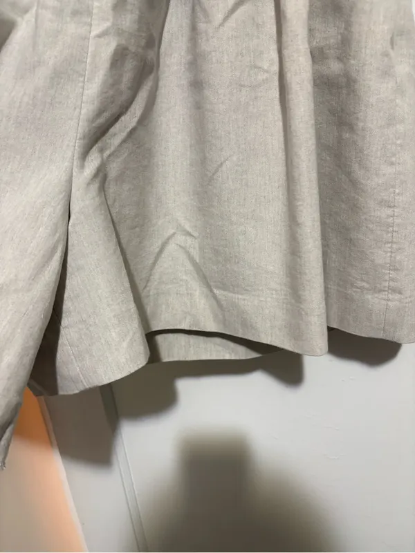 Rebecca Taylor Linen Square-Neck Pleated Romper Size 8 Color Rye - Image 8