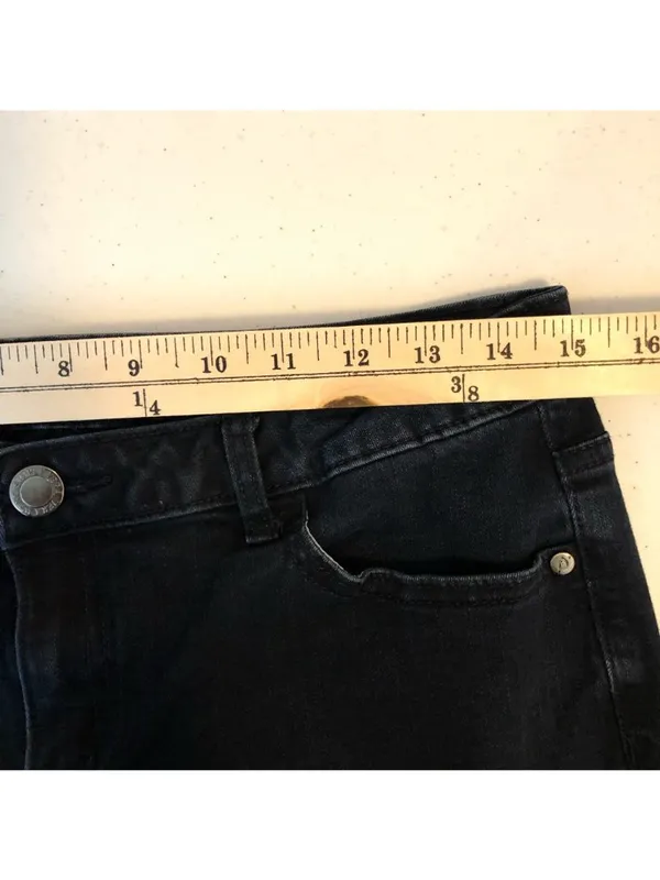 Simply Vera Wang Womens Skinny Jeans Mid Rise Stretch Pockets Dark Wash Denim 8 - Image 3