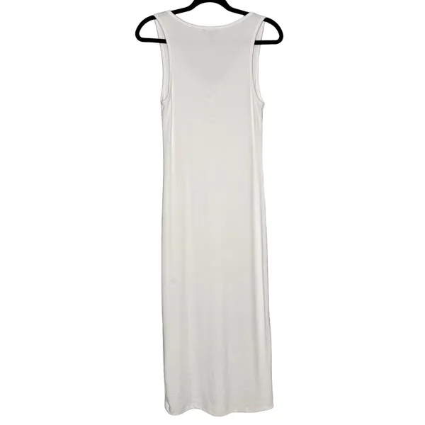 True Religion M Horseshoe Logo Stretch Lace Up Midi Dress Tank Top White $129 - Image 4