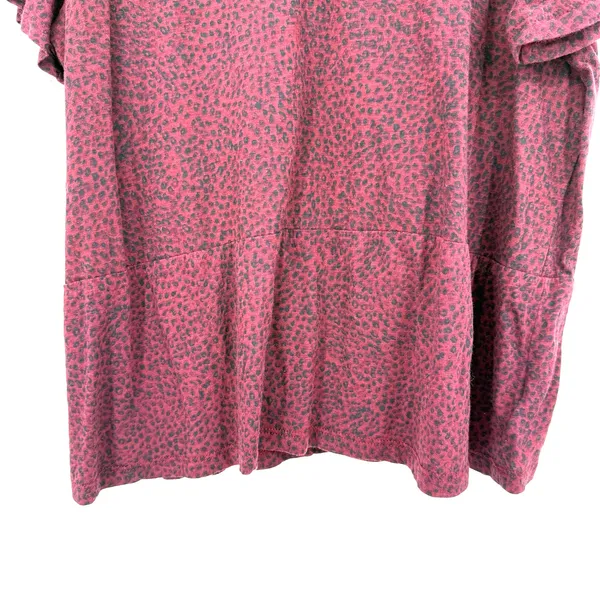 Lucky Brand Size Large Short Sleeve Blouse Tee Shirt Peplum Style‎ Top - Image 3