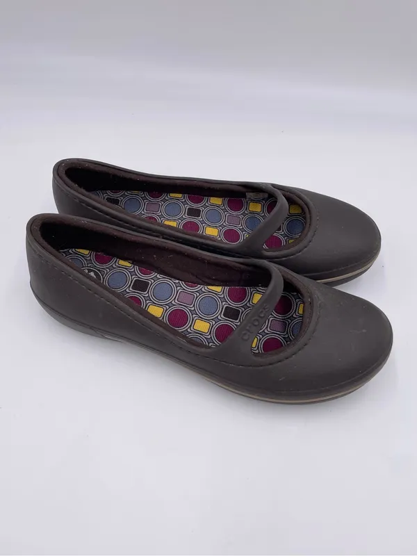 Crocs Crocband Winter Flats Mary Jane Shoes Women's Size 9 Brown Lined Y2K - Image 2