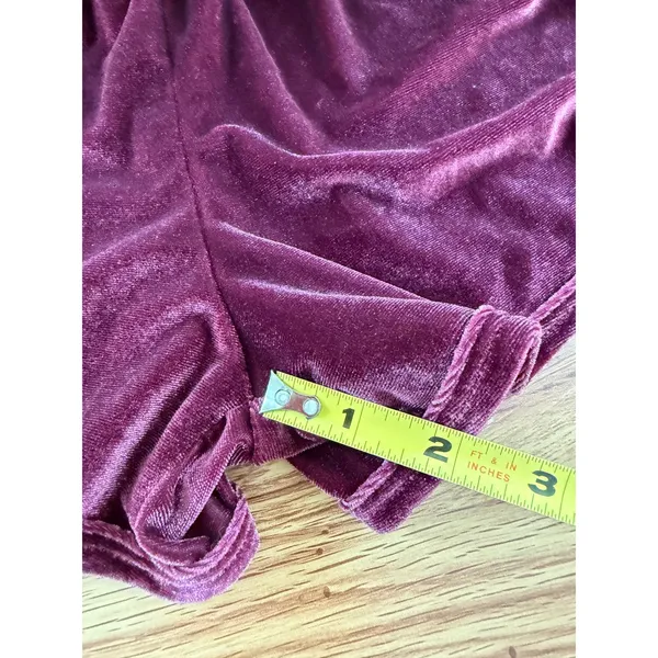 Brandy Melville Lisette Burgundy Velvet Dolphin Shorts OS XS S - Image 6