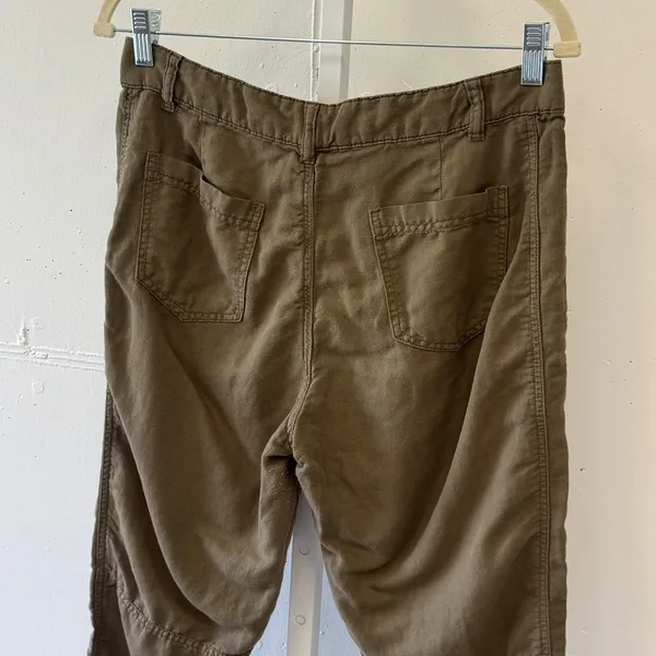 Calvin Klein Jeans Womens Brown Linen Blend Cropped Utility Cargo Pants Size Sm - Image 5